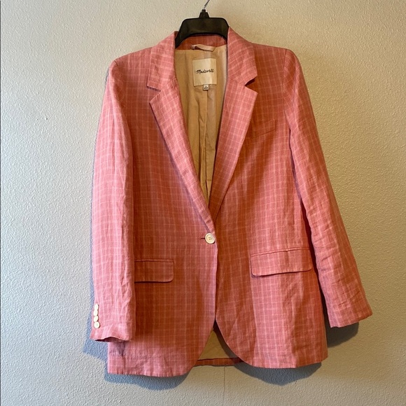 The Plaid Larsen Blazer in 100% Linen - Picture 2 of 8